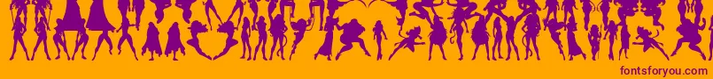 Actionwomen Font – Purple Fonts on Orange Background