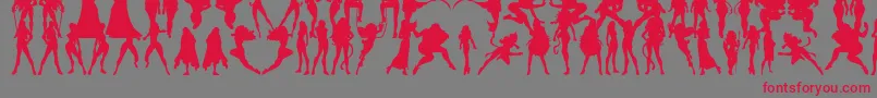 Fonte Actionwomen – fontes vermelhas em um fundo cinza