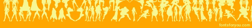 Actionwomen Font – Yellow Fonts on Orange Background
