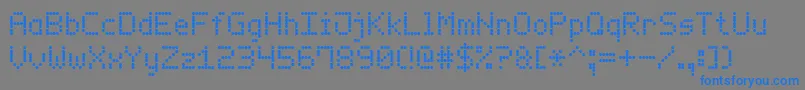 フォントLedCounter7 – 灰色の背景に青い文字