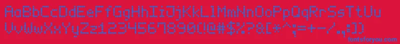 LedCounter7 Font – Blue Fonts on Red Background