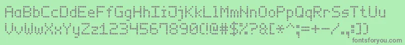 Шрифт LedCounter7 – серые шрифты на зелёном фоне