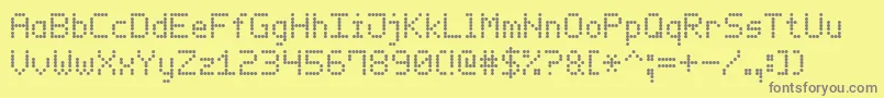 Шрифт LedCounter7 – серые шрифты на жёлтом фоне