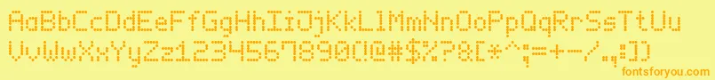 LedCounter7 Font – Orange Fonts on Yellow Background