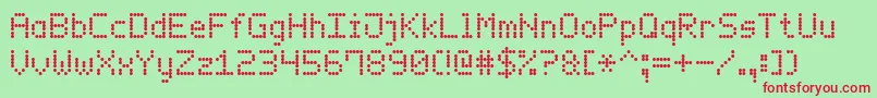 LedCounter7 Font – Red Fonts on Green Background