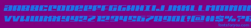 フォントMichigansemiital – 紫色の背景に青い文字