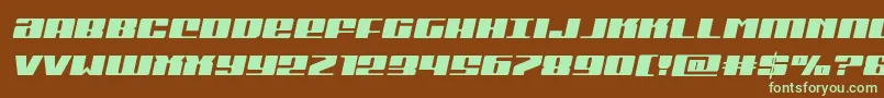 Michigansemiital-fontti – vihreät fontit ruskealla taustalla