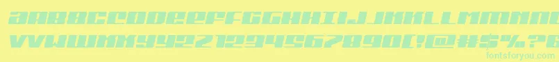 フォントMichigansemiital – 黄色い背景に緑の文字