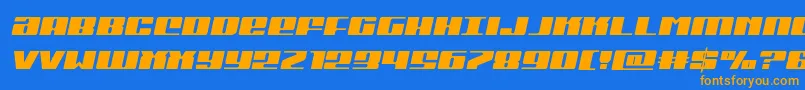 Michigansemiital Font – Orange Fonts on Blue Background