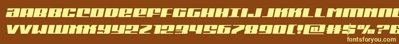 Michigansemiital-fontti – keltaiset fontit ruskealla taustalla