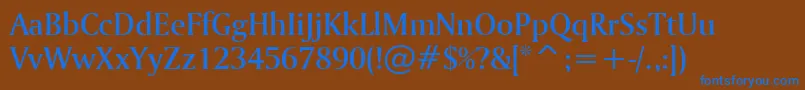 フォントAmerigoMediumBt – 茶色の背景に青い文字
