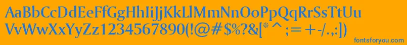 フォントAmerigoMediumBt – オレンジの背景に青い文字