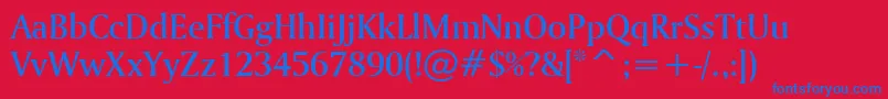 AmerigoMediumBt Font – Blue Fonts on Red Background