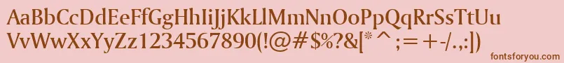 Шрифт AmerigoMediumBt – коричневые шрифты на розовом фоне