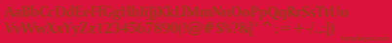 AmerigoMediumBt Font – Brown Fonts on Red Background