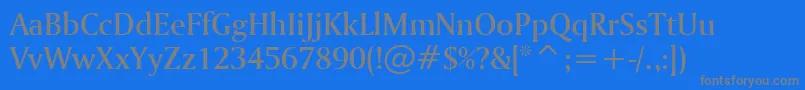 フォントAmerigoMediumBt – 青い背景に灰色の文字