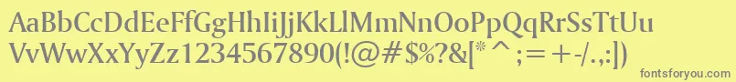フォントAmerigoMediumBt – 黄色の背景に灰色の文字