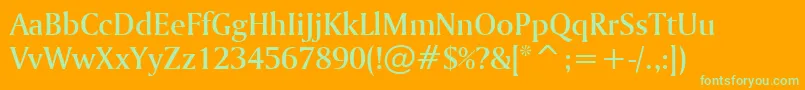 AmerigoMediumBt Font – Green Fonts on Orange Background