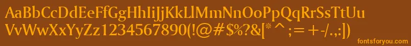AmerigoMediumBt Font – Orange Fonts on Brown Background
