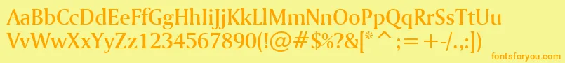 AmerigoMediumBt Font – Orange Fonts on Yellow Background