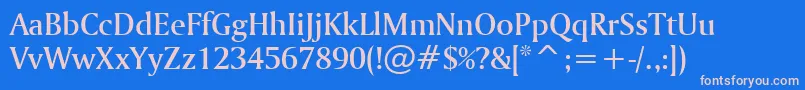 AmerigoMediumBt Font – Pink Fonts on Blue Background