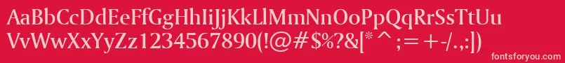 AmerigoMediumBt Font – Pink Fonts on Red Background