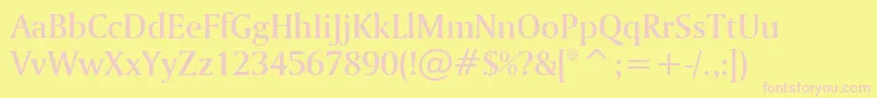 AmerigoMediumBt Font – Pink Fonts on Yellow Background