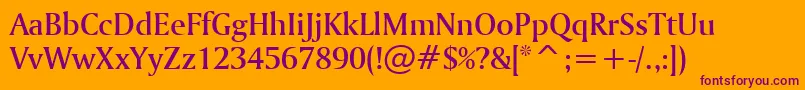 Шрифт AmerigoMediumBt – фиолетовые шрифты на оранжевом фоне