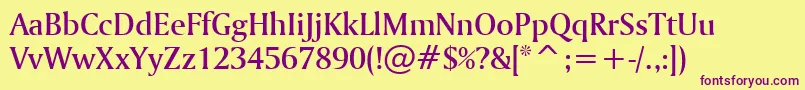 AmerigoMediumBt Font – Purple Fonts on Yellow Background