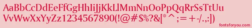 フォントAmerigoMediumBt – ピンクの背景に赤い文字