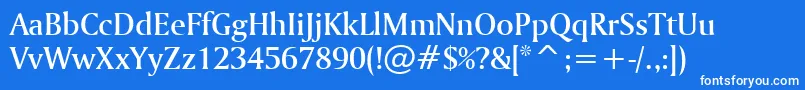 フォントAmerigoMediumBt – 青い背景に白い文字