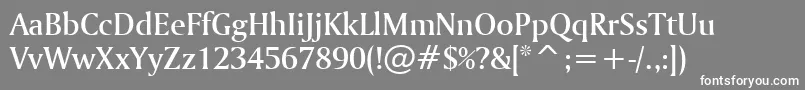 フォントAmerigoMediumBt – 灰色の背景に白い文字