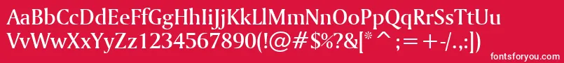 AmerigoMediumBt-fontti – valkoiset fontit punaisella taustalla
