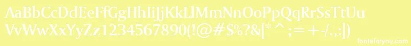 フォントAmerigoMediumBt – 黄色い背景に白い文字
