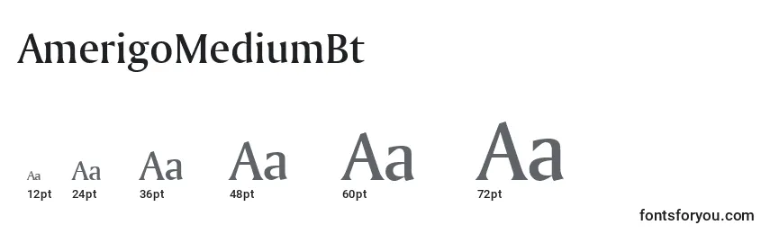 AmerigoMediumBt Font Sizes