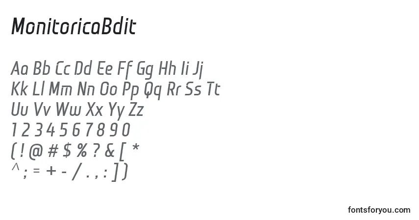 A fonte MonitoricaBdit – alfabeto, números, caracteres especiais