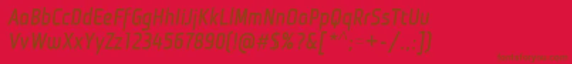 フォントMonitoricaBdit – 赤い背景に茶色の文字