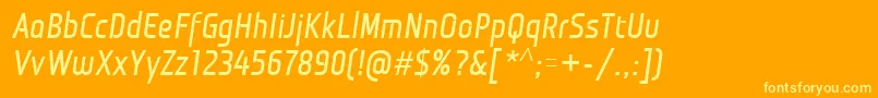 MonitoricaBdit Font – Yellow Fonts on Orange Background
