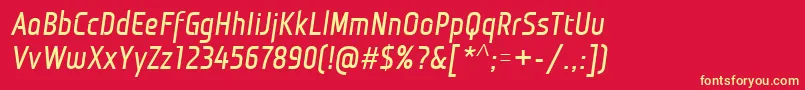 フォントMonitoricaBdit – 黄色の文字、赤い背景