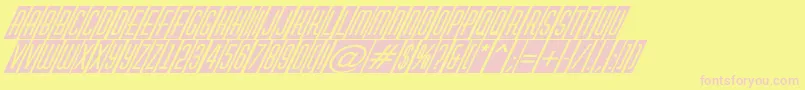 HuxleycmvoblItalic Font – Pink Fonts on Yellow Background