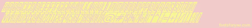 HuxleycmvoblItalic Font – Yellow Fonts on Pink Background