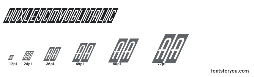 HuxleycmvoblItalic Font Sizes