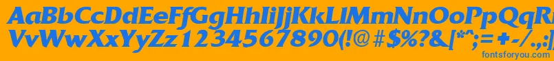 QuadratBoldita Font – Blue Fonts on Orange Background