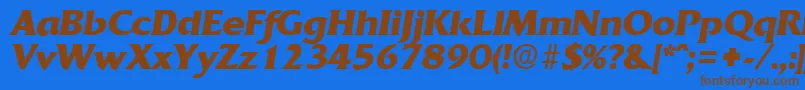 QuadratBoldita Font – Brown Fonts on Blue Background