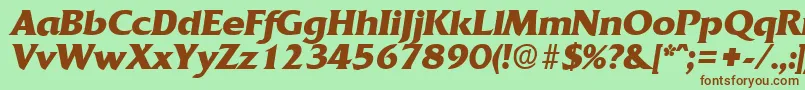 QuadratBoldita-Schriftart – Braune Schriften auf grünem Hintergrund