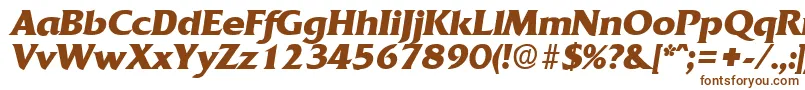 QuadratBoldita-Schriftart – Braune Schriften auf weißem Hintergrund