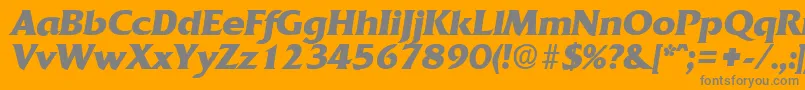 フォントQuadratBoldita – オレンジの背景に灰色の文字