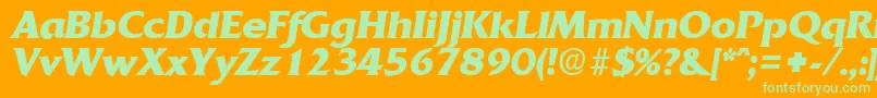 QuadratBoldita Font – Green Fonts on Orange Background