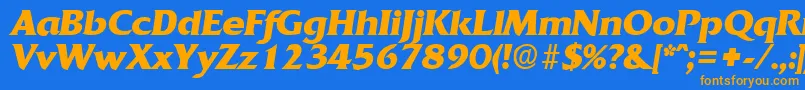 QuadratBoldita Font – Orange Fonts on Blue Background