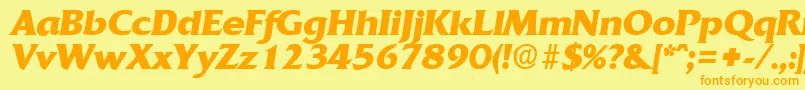 QuadratBoldita Font – Orange Fonts on Yellow Background